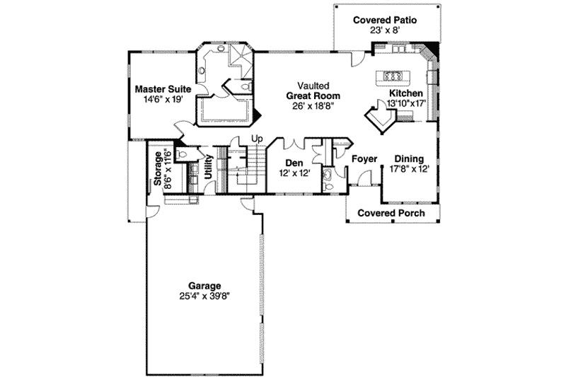 Home Plan - Floor Plan - Main Floor for Traditional House Plan #124-518 - 5 bed, 4.5 bath