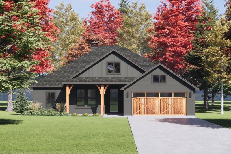 Architectural House Design - Craftsman Exterior - Front Elevation Plan #1096-109