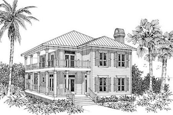 Exterior - Other Elevation for Beach House Plan #37-129 - 3 bed, 2 bath