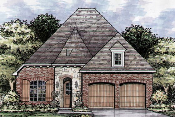 Exterior - Front Elevation for European House Plan #141-354 - 3 bed, 2.5 bath