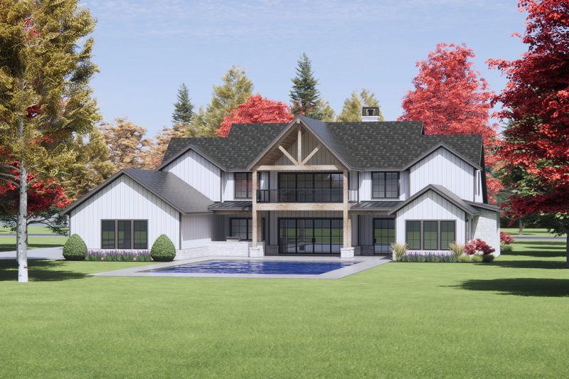 Home Plan - Exterior - Rear Elevation 1 for Country House Plan #1096-3 - 4 bed, 4.5 bath