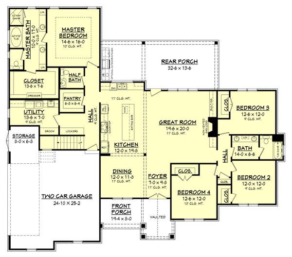 Architectural House Design - Craftsman Floor Plan - Main Floor Plan #430-170