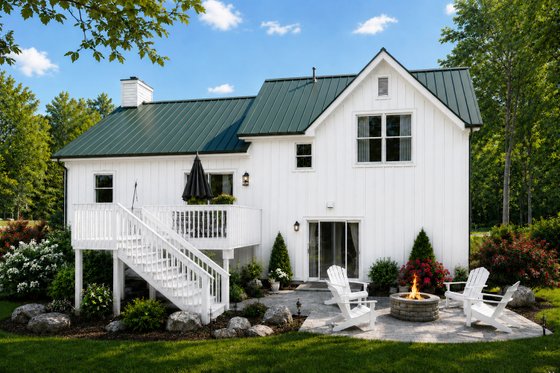 Exterior - Rear Elevation 2 for Farmhouse House Plan #928-427 - 3 bed, 3 bath