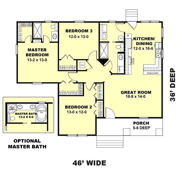 House Design - Country Floor Plan - Main Floor Plan #44-177