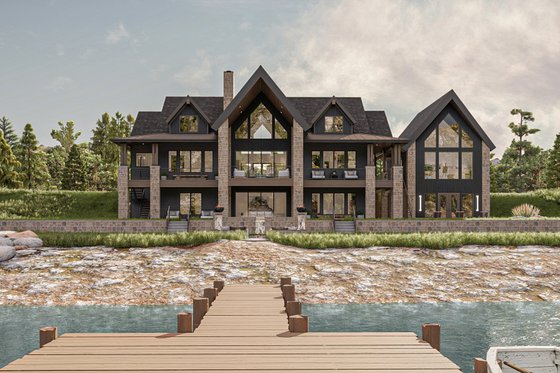 Exterior - Rear Elevation 3 for Modern House Plan #455-232 - 2 bed, 3 bath