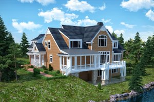 Exterior - Rear Elevation for Traditional House Plan #30-345 - 4 bed, 4.5 bath