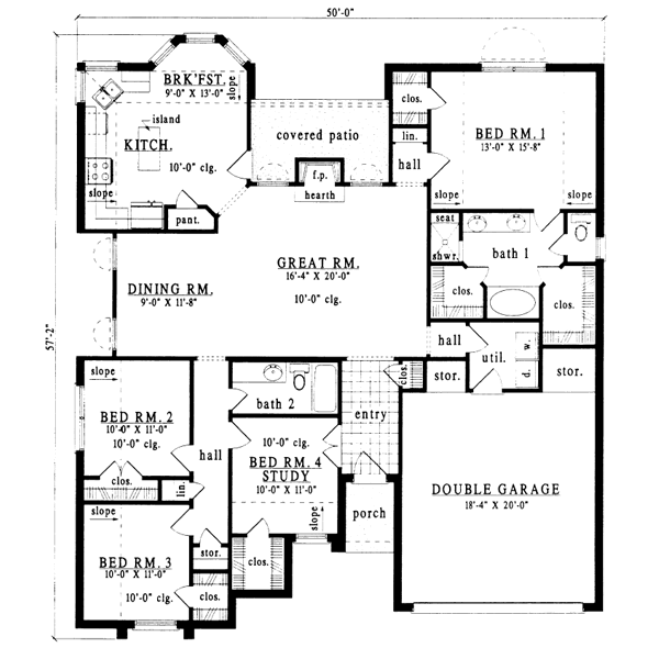 European Floor Plan - Main Floor Plan #42-175