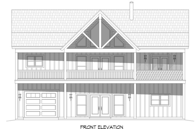House Blueprint - Exterior - Front Elevation 3 for Traditional House Plan #932-415 - 2 bed, 2 bath