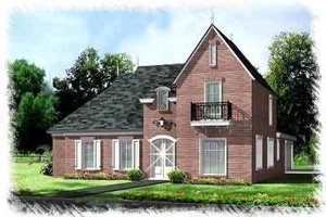 House Blueprint - European Exterior - Front Elevation Plan #15-275