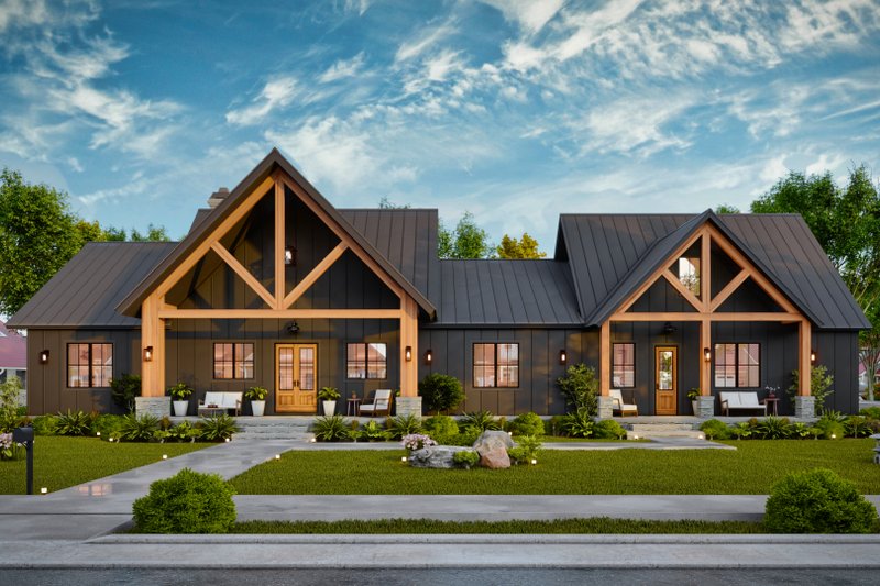 House Design - Exterior - Front Elevation 9 for Farmhouse House Plan #119-472 - 3 bed, 3.5 bath