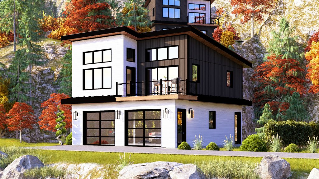 Exterior - Front Elevation 2 for Contemporary House Plan #1064-433 - 2 bed, 1 bath