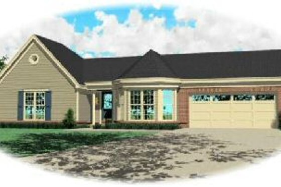 Exterior - Front Elevation for Ranch House Plan #81-192 - 3 bed, 2 bath