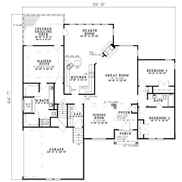 House Blueprint - European Floor Plan - Main Floor Plan #17-1021