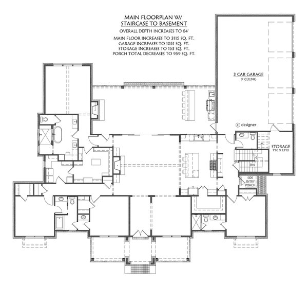 House Blueprint - Floor Plan - Other Floor for Farmhouse House Plan #1074-133 - 4 bed, 3.5 bath