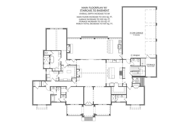 House Blueprint - Floor Plan - Other Floor for Farmhouse House Plan #1074-133 - 4 bed, 3.5 bath