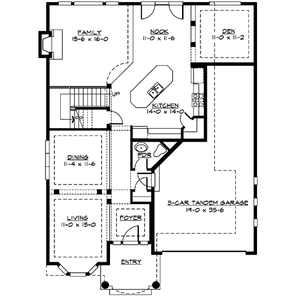 Home Plan - Traditional Floor Plan - Main Floor Plan #132-117