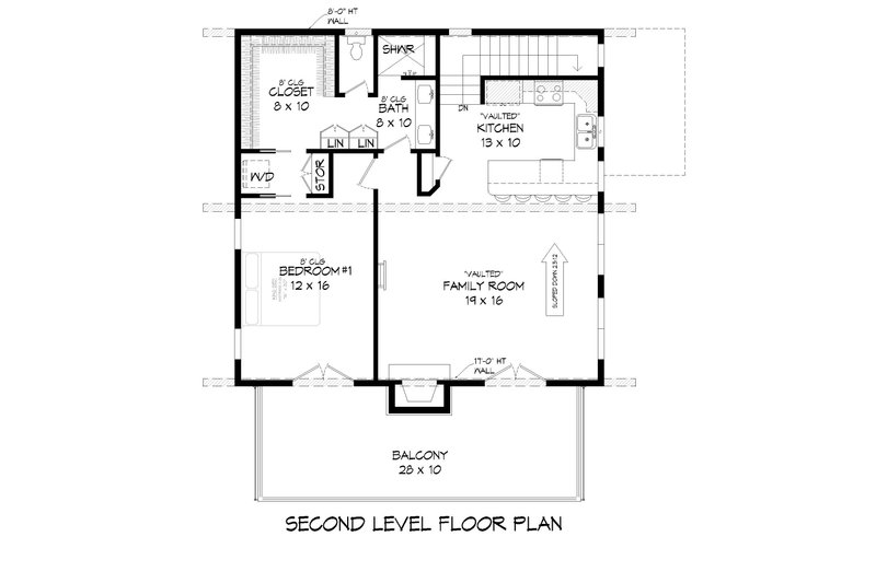 Architectural House Design - Floor Plan - Upper Floor for Modern House Plan #932-373 - 2 bed, 2 bath