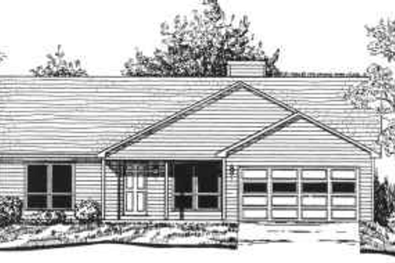 Architectural House Design - Ranch Exterior - Front Elevation Plan #30-164