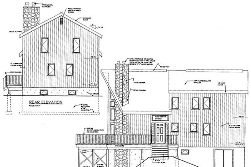 Dream House Plan - Exterior - Rear Elevation for Cabin House Plan #3-279 - 3 bed, 2 bath
