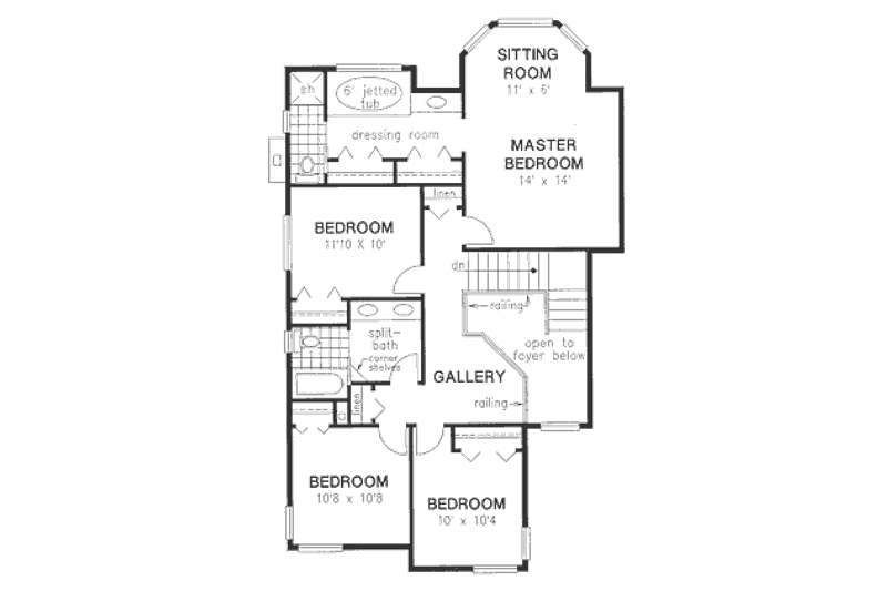 Dream House Plan - Floor Plan - Upper Floor for European House Plan #18-9038 - 5 bed, 2.5 bath