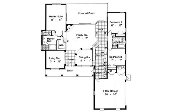 Floor Plan - Main Floor for Country House Plan #417-176 - 3 bed, 2 bath