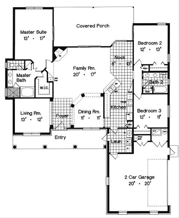 Country Floor Plan - Main Floor Plan #417-176