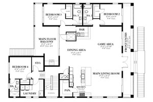 Floor Plan - Main Floor for Beach House Plan #1058-219 - 4 bed, 4 bath