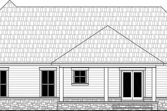 Exterior - Rear Elevation for Country House Plan #21-460 - 4 bed, 3 bath