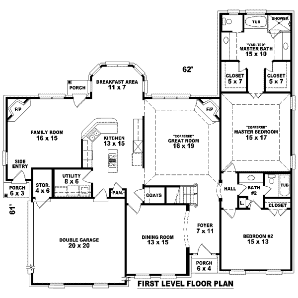 Traditional Floor Plan - Main Floor Plan #81-1209