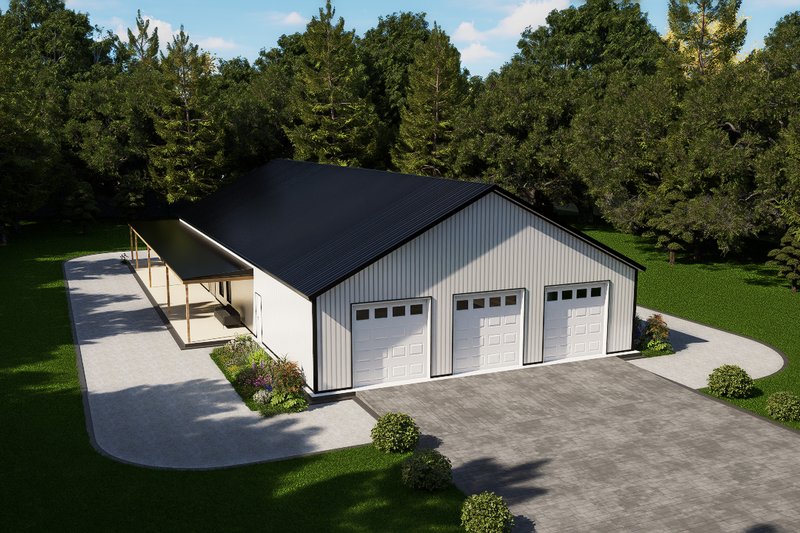 Dream House Plan - Exterior - Other Elevation 2 for Barndominium House Plan #1107-52 - 4 bed, 3 bath