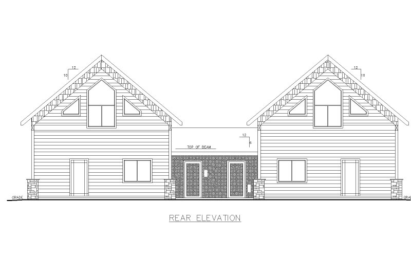 Architectural House Design - Exterior - Rear Elevation for Contemporary House Plan #117-918 - 4 bed, 4 bath