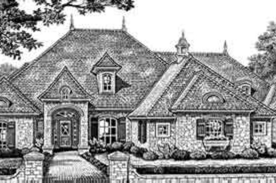 Exterior - Front Elevation for European House Plan #310-276 - 4 bed, 3.5 bath