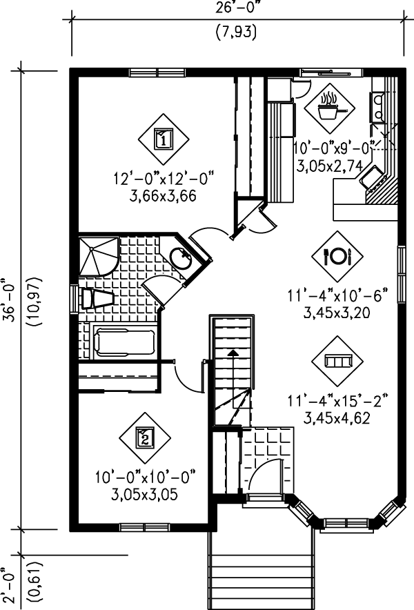 Cottage Floor Plan - Main Floor Plan #25-129