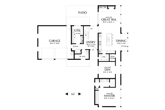 Floor Plan - Main Floor for Contemporary House Plan #48-693 - 3 bed, 3 bath