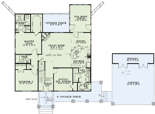 Home Plan - Country Floor Plan - Main Floor Plan #17-3349