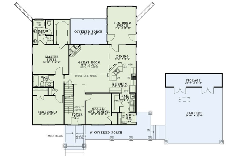 Home Plan - Floor Plan - Main Floor for Country House Plan #17-3349 - 4 bed, 4 bath