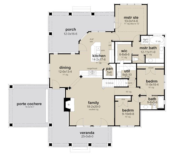Bungalow Floor Plan - Main Floor Plan #120-279