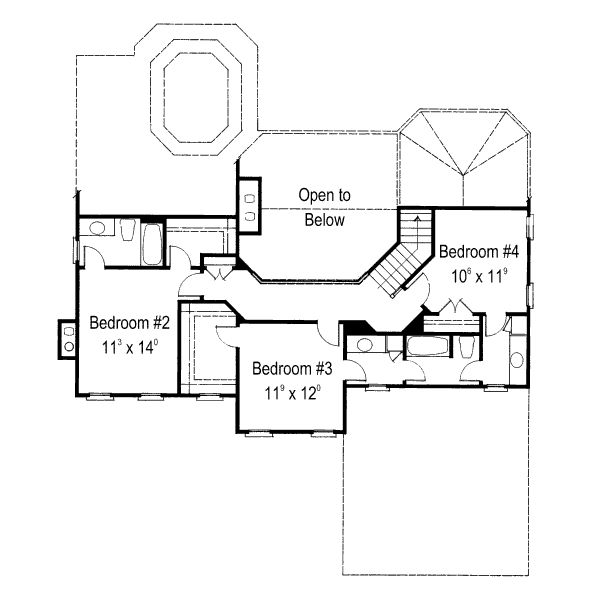 Home Plan - Country Floor Plan - Upper Floor Plan #429-20