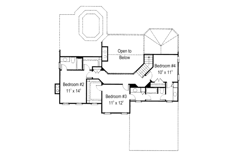 Home Plan - Floor Plan - Upper Floor for Country House Plan #429-20 - 4 bed, 3.5 bath
