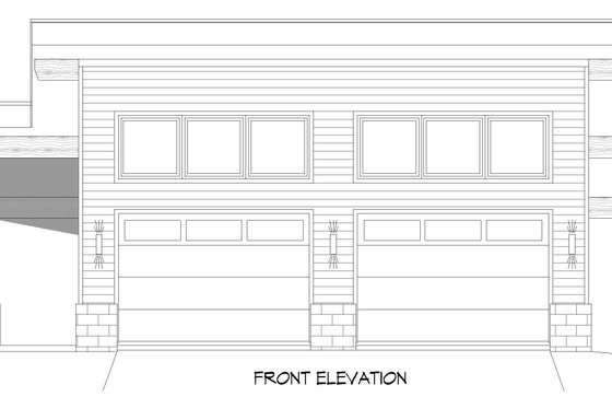 Exterior - Front Elevation 3 for Contemporary House Plan #932-465, 0 bath