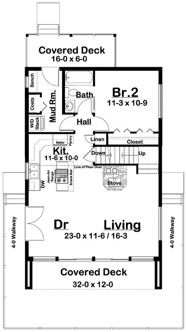Contemporary Floor Plan - Main Floor Plan #126-292