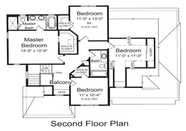 Dream House Plan - Traditional Floor Plan - Upper Floor Plan #46-480