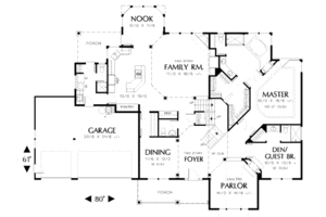 Floor Plan - Main Floor for Traditional House Plan #48-142 - 5 bed, 4.5 bath