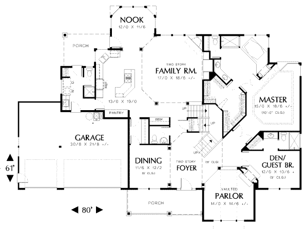 Home Plan - Traditional Floor Plan - Main Floor Plan #48-142