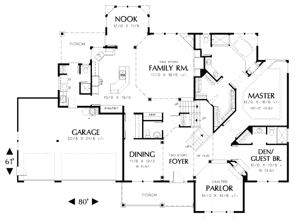 House Plan Design - Traditional Floor Plan - Main Floor Plan #48-142