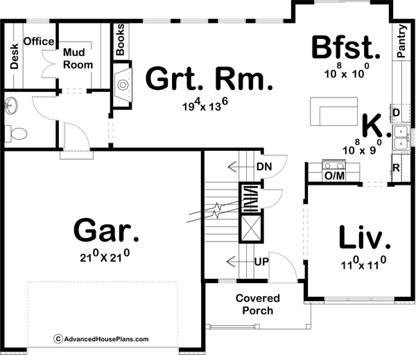 Home Plan - Farmhouse Floor Plan - Main Floor Plan #455-282