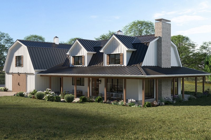 Architectural House Design - Exterior - Other Elevation 1 for Barndominium House Plan #455-822 - 5 bed, 6 bath