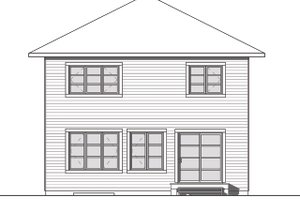 Exterior - Rear Elevation for Traditional House Plan #23-2703 - 4 bed, 1.5 bath