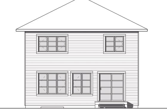 Exterior - Rear Elevation for Traditional House Plan #23-2703 - 4 bed, 1.5 bath