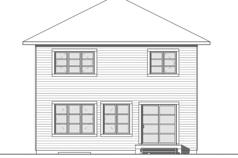 House Blueprint - Exterior - Rear Elevation for Traditional House Plan #23-2703 - 4 bed, 1.5 bath